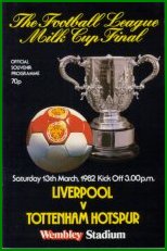 1982 LEAGUE CUP FINAL - LIVERPOOL v TOTTENHAM